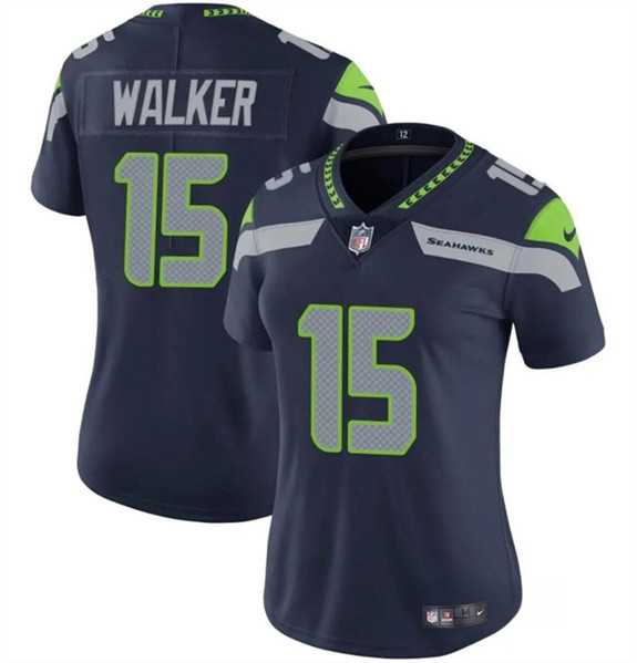 Women%27s Seattle Seahawks #15 P.J. Walker Navy Vapor Limited Football Stitched Jersey(Run Small) Dzhi